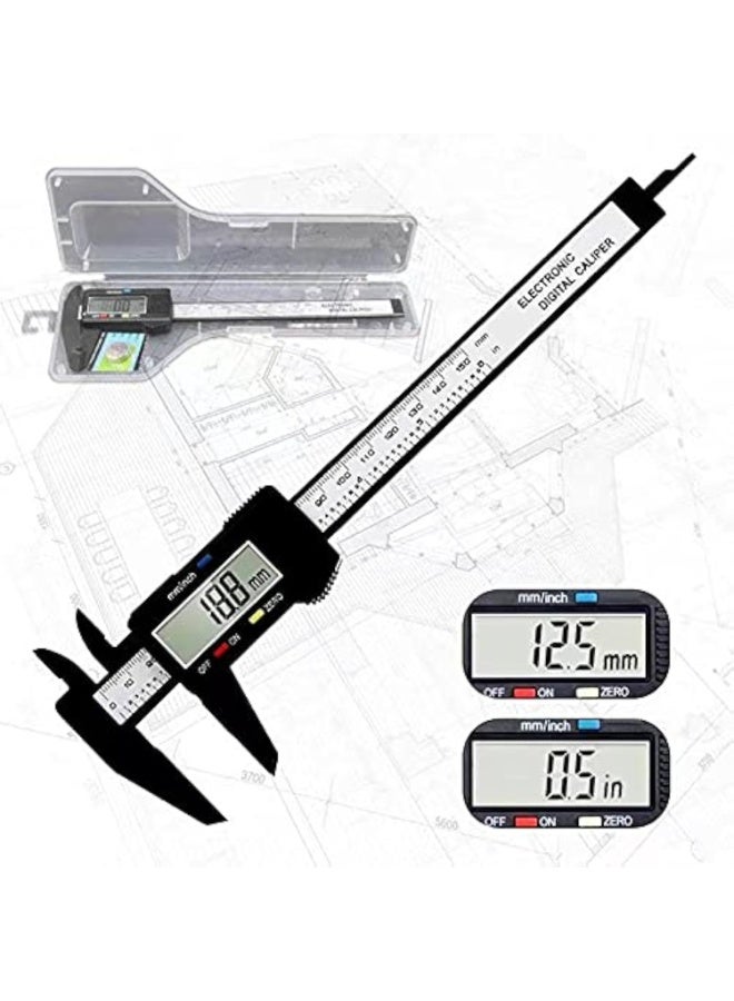 Digital Calipers,Electronic Digital Calipers, LCD Screen displays 0-6"Caliper Measuring Tool,inch and Millimeter Conversion, Suitable for Jewelry Measurement and 3D Printing - Image 1