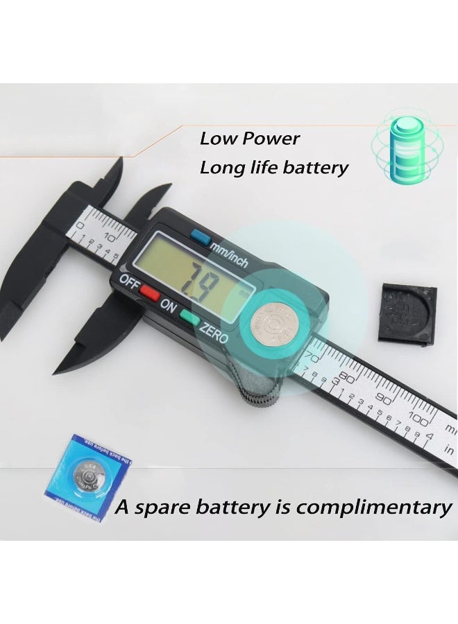 Digital Calipers,Electronic Digital Calipers, LCD Screen displays 0-6"Caliper Measuring Tool,inch and Millimeter Conversion, Suitable for Jewelry Measurement and 3D Printing - Image 4