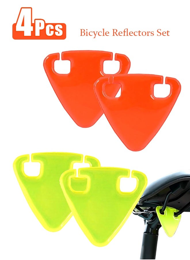 "4pcs Bicycle Reflectors Set, Triangular Rear Bicycle Night Visibility Reflector for Bike Saddle or Frame, Retroreflective Rear Mount Reflector for Night Riding Protection and Clear Visibility " - Image 1