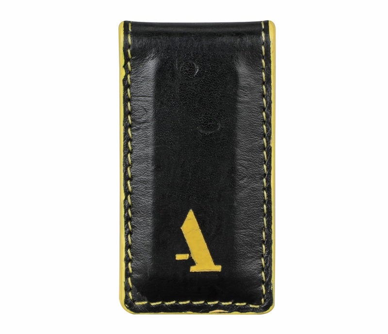 Adamis Slim Leather Money Clip and Card Holder for Men and Women W362 Black - Image 1