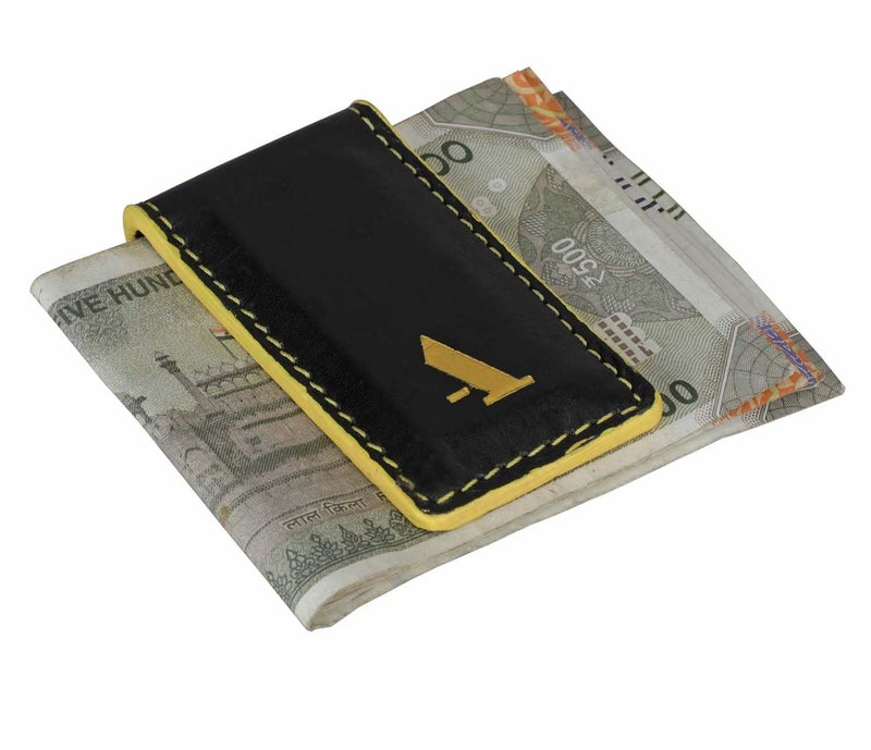 Adamis Slim Leather Money Clip and Card Holder for Men and Women W362 Black - Image 2