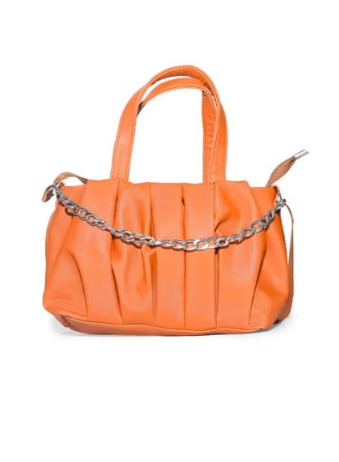 شنطة حريمي 2 في 1 يد وكروس – خامة ضد الميه بسلسلة معدن شيك - Image 1