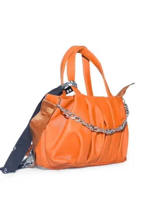 شنطة حريمي 2 في 1 يد وكروس – خامة ضد الميه بسلسلة معدن شيك - Image 2