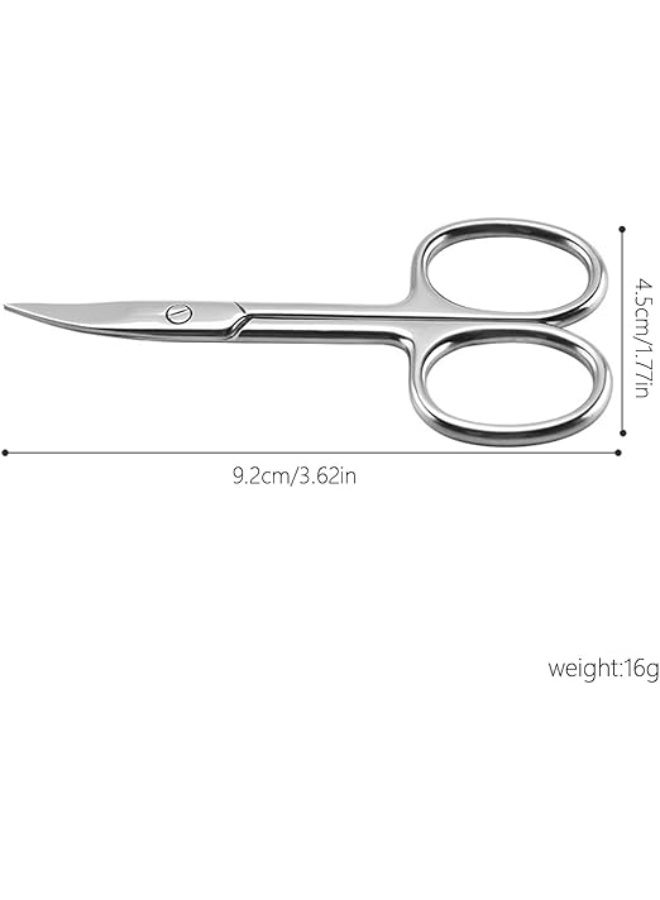 Stainless steel nail scissors - Curved scissors for eyebrows, eyelashes, mustache, beard, nose hair, and toenails - Pedicure and manicure scissors for men and women - Image 3