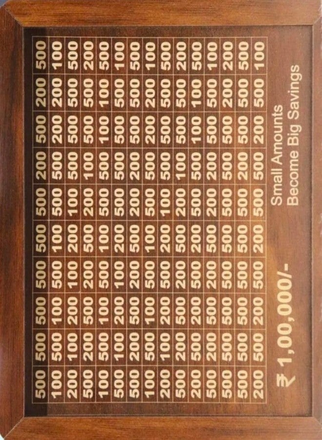DEILYVERY Wooden Money Saving Box with Lock, Big Size Piggy Bank, 1 Lakh Target with Numbers, Undiyal Hundi for Kids and Adults (Brown) - Image 5
