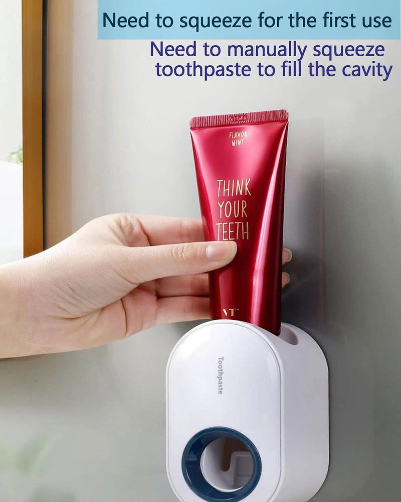 Toothpaste Dispenser, Automatic Squeezer Toothpaste Dispenser for Kids and Adults,Wall Mount for Family Shower Bathroom Toothpaste Squeezer, Easy to Install,White - Image 2