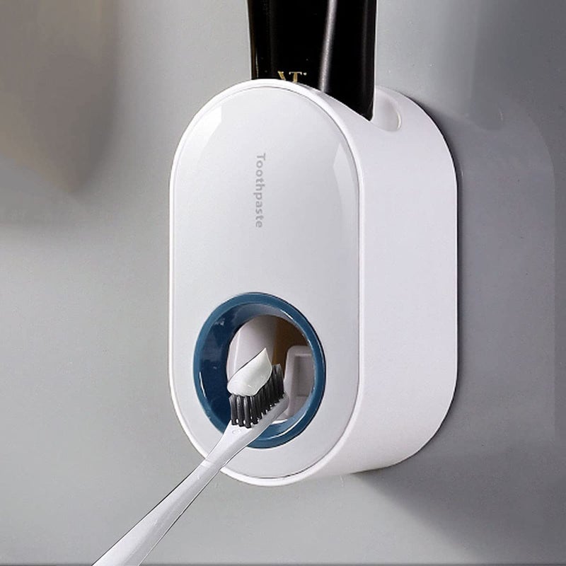 Toothpaste Dispenser, Automatic Squeezer Toothpaste Dispenser for Kids and Adults,Wall Mount for Family Shower Bathroom Toothpaste Squeezer, Easy to Install,White - Image 1