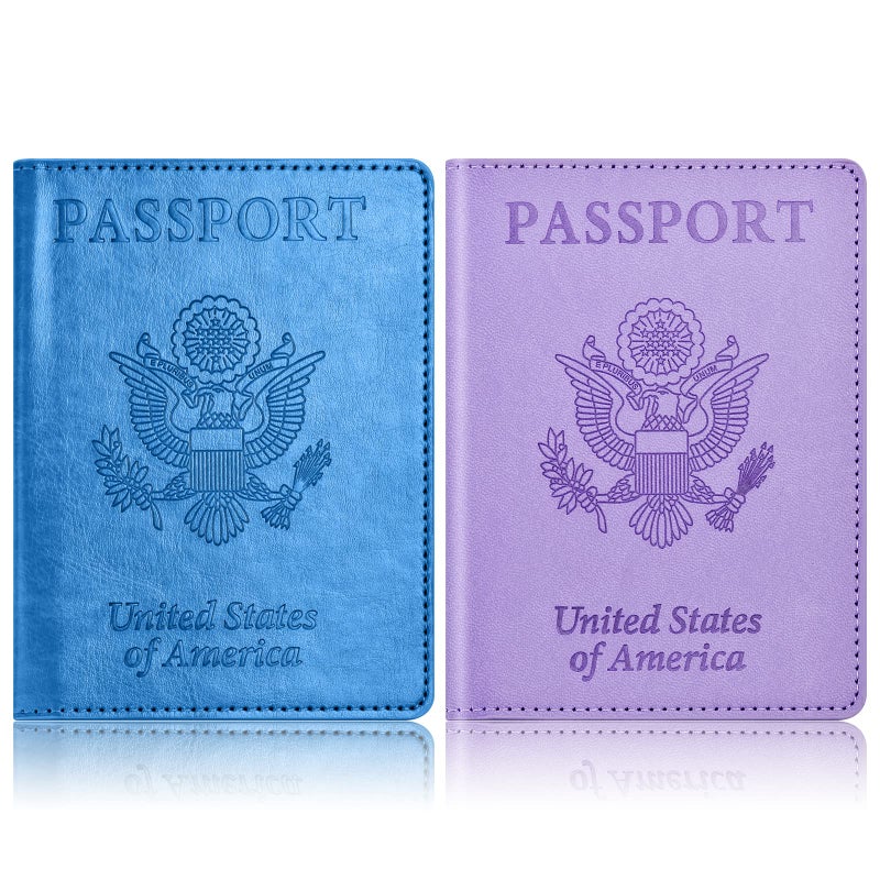 Eoehro Eoehro 2Pack Passport Holder Wallet Cover Case, Travel Essentials for Women and Men  - Image 1