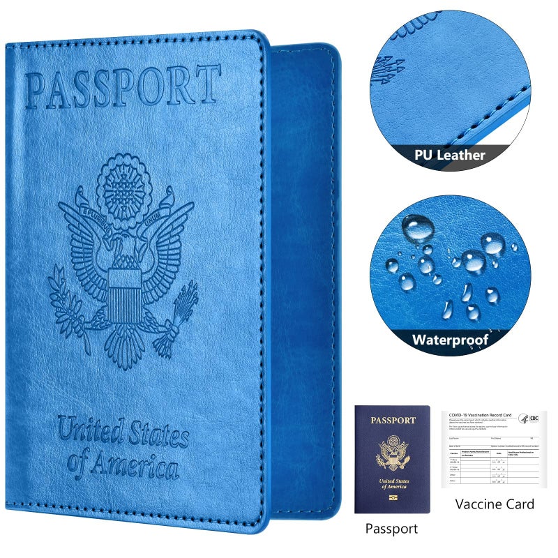 Eoehro Eoehro 2Pack Passport Holder Wallet Cover Case, Travel Essentials for Women and Men  - Image 5
