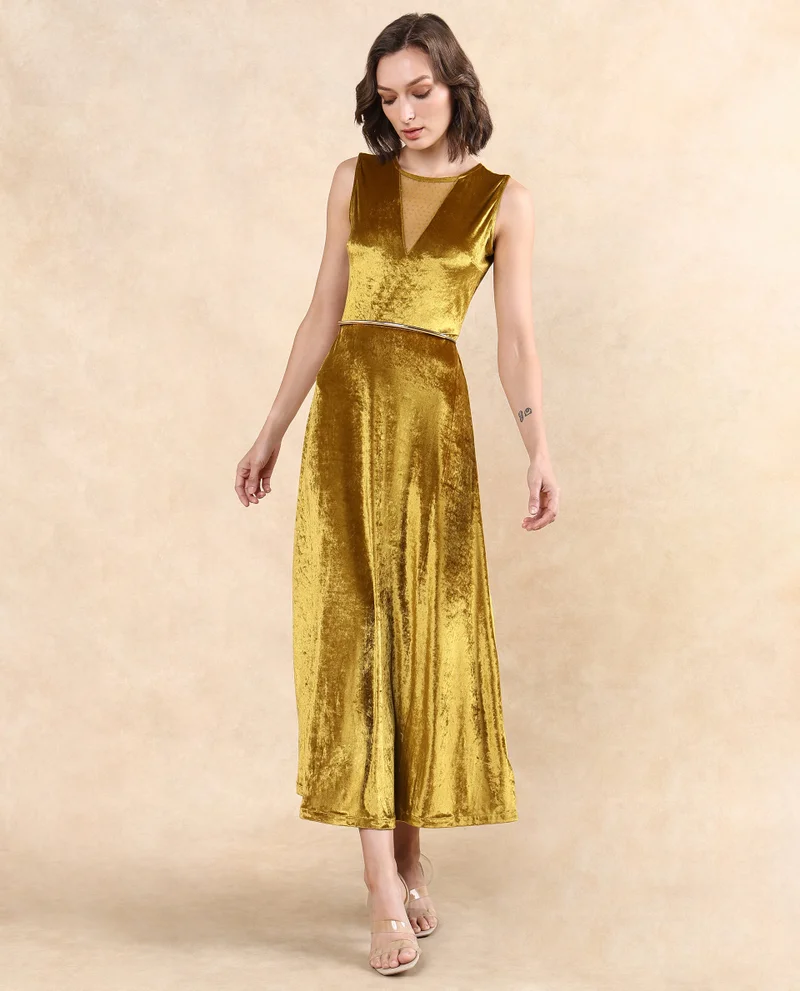 Rareism Women's Velvet Maxi Dress