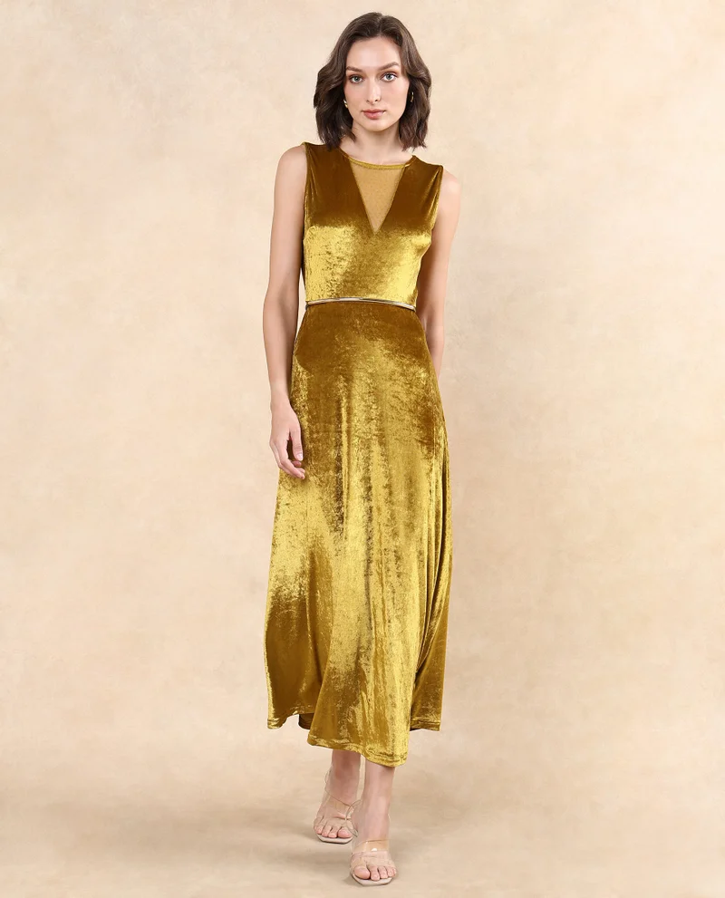 Rareism Women's Velvet Maxi Dress
