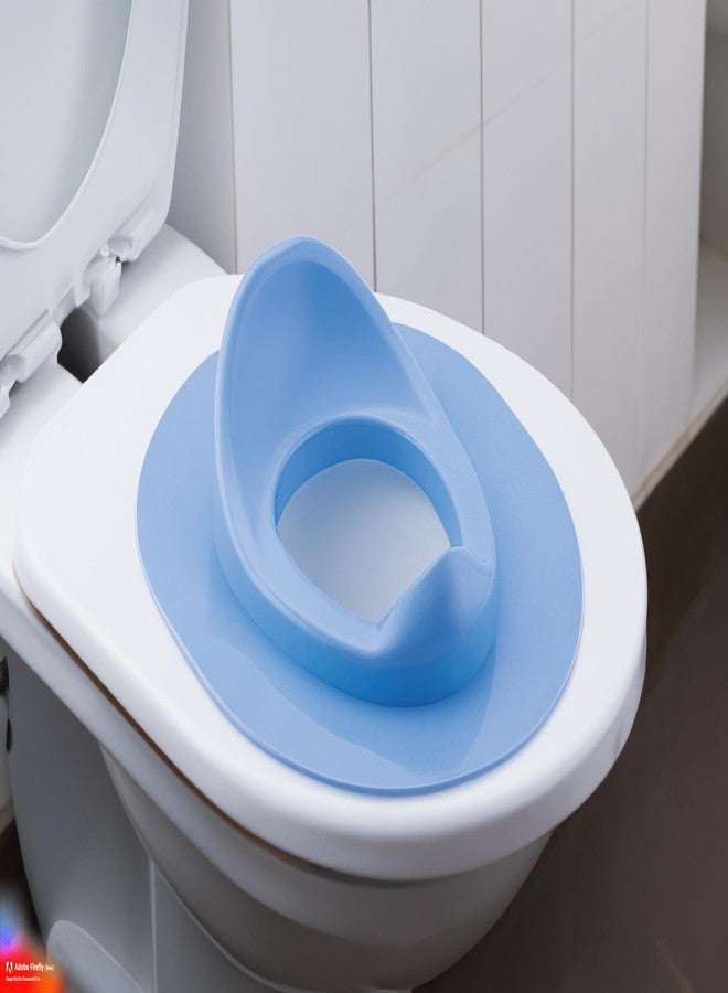 MOLTRES - Baby Potty Toilet Seat for baby Kids Boys And Girls Potty Training, Fits Round & Oval Toilets, Non-Slip with Splash Guard Potty Seat (Blue) - Image 4