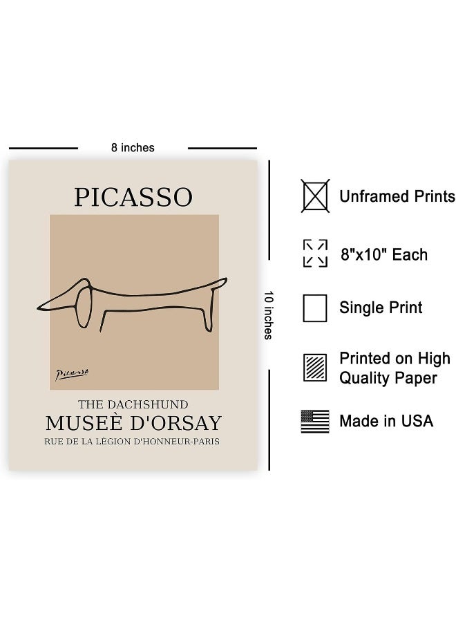 Poster Master Vintage Picasso Poster - Retro Dachshund Print - Dog Art - Line Drawing Art - Sketch Art - Gift For Boys, Girls & Animal Lover - Decor For Kid'S Room Or Nursery - 8X10 Unframed Wall Art - Image 2