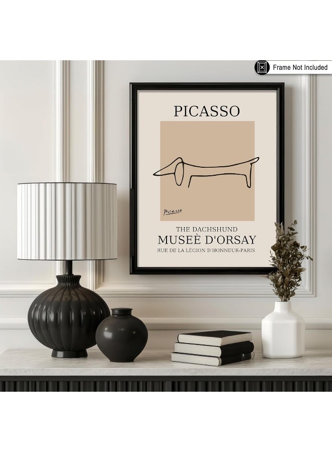 Poster Master Vintage Picasso Poster - Retro Dachshund Print - Dog Art - Line Drawing Art - Sketch Art - Gift For Boys, Girls & Animal Lover - Decor For Kid'S Room Or Nursery - 8X10 Unframed Wall Art - Image 3