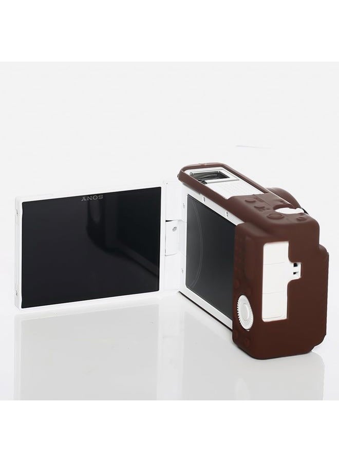 Pocoukate Case for Sony ZV-1F, ZV-1 II/ZV-1M2 Vlog Camera, ZV1F Camera Silicone Cover, Anti-Scratch Slim Fit Soft with ZV1 F Screen Protector- Coffee Skin - Image 3