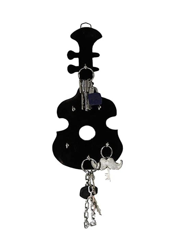 NB Crafted Stylish Unique Guitar Shape 6 Hook Wall Hangings for Home Decoration Key Holder, Key Hanger for Home Decor Key Stand, Key Holder for Home, Office, Shop Pack of 1 - Image 3