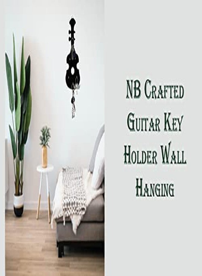 NB Crafted Stylish Unique Guitar Shape 6 Hook Wall Hangings for Home Decoration Key Holder, Key Hanger for Home Decor Key Stand, Key Holder for Home, Office, Shop Pack of 1 - Image 4