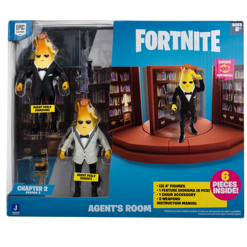 FORTNITE غرفة وكيل فورتنايت، تتضمن 2 (4 بوصة) شخصيات وكيل بيلي المتحركة، مجموعة لعب مع ممر سري، ملحقات أسطورية، أسلحة، تخزين ملحقات - Image 2