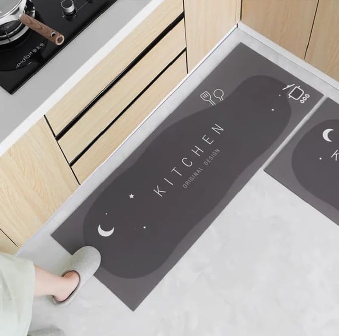 2 PCS KITCHEN RUGS AND MATS CUSHIONED ANTIFATIGUE FLOOR MAT PVC NONSLIP WATERPROOF KITCHEN RUG SET FOR KITCHEN OFFICE SINK 120 40 CM 40 60 CM
