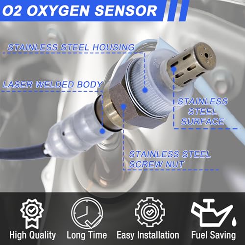 HHGKPVX O2 Oxygen Sensor 15717 Downstream Upstream Compatible with 1990-2014 Ford F150 F250 F350 Ranger Explorer Escape Focus Mazda Tribute Mercury Lincoln # 15716 15664 234-4045 (4Pcs) - Image 3