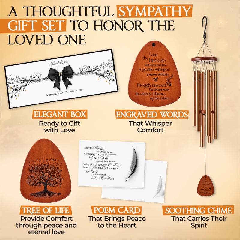 Captain Decor 32 Inch Memorial Wind Chimes Outdoor, Sympathy Gifts for Loss of Loved One, Memorial Gifts for Loss of Mom, Sympathy Wind Chimes for Mother, Father, Brother, Sister - Image 4