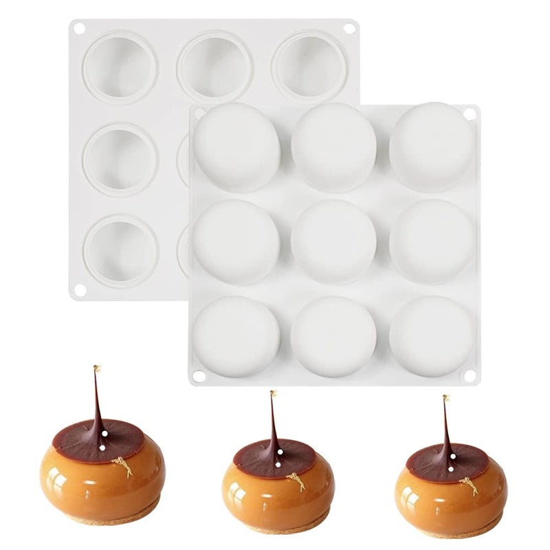mostsom Silicone Chocolate Half Round Mold Medium Semi Sphere Silicone MoldHalf Sphere Silicone Baking Molds for Making Chocolate Cake Jelly Dome Mousse Oblate Spheroid A