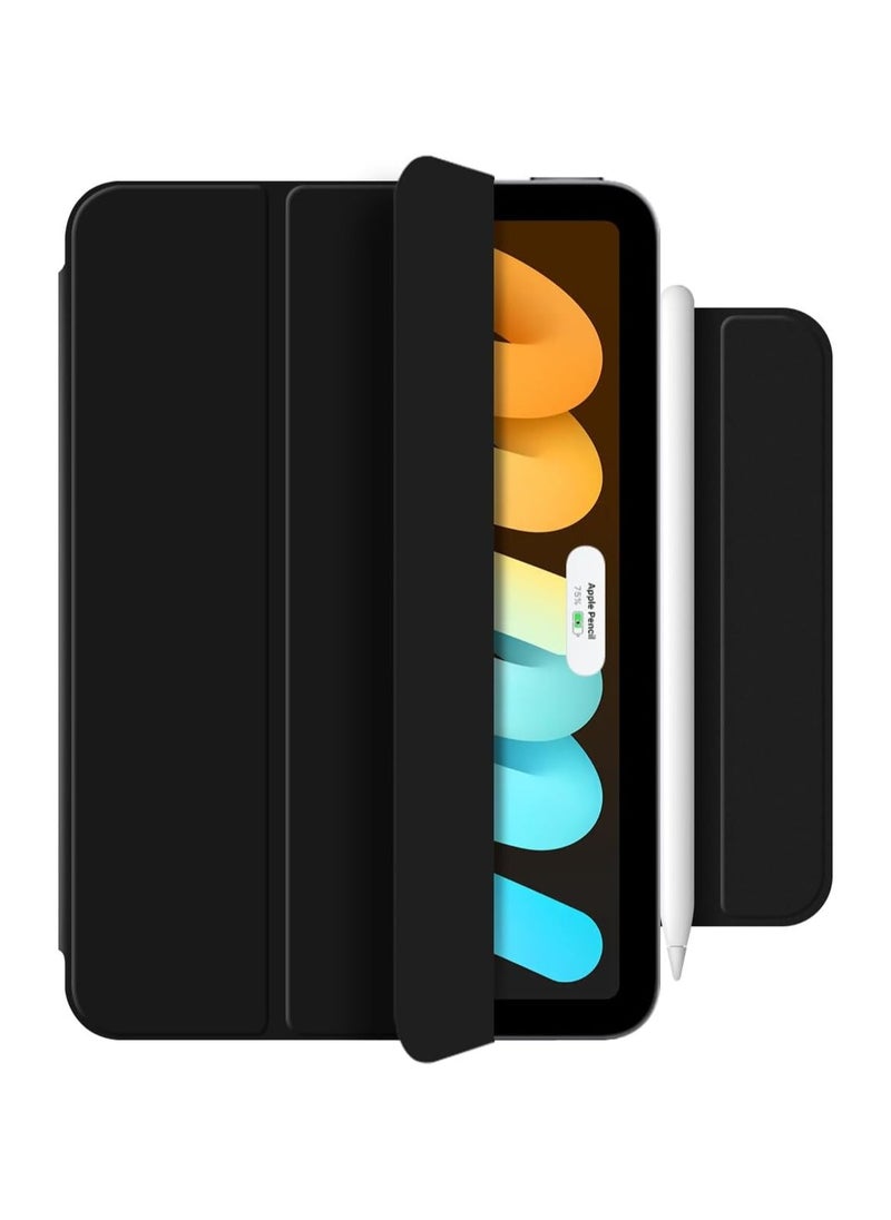 General Magnetic Case Compatible with IPad Mini 7th Generation 2024 Released Magnetic Double-Sided Multi Functional Folding Protective Cover with Pen Slot Intelligent Sleep/Wake-up  - Image 4