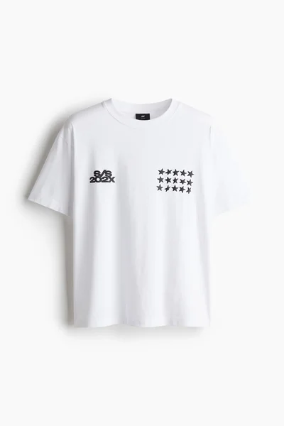 H&M Loose Fit Printed T-Shirt