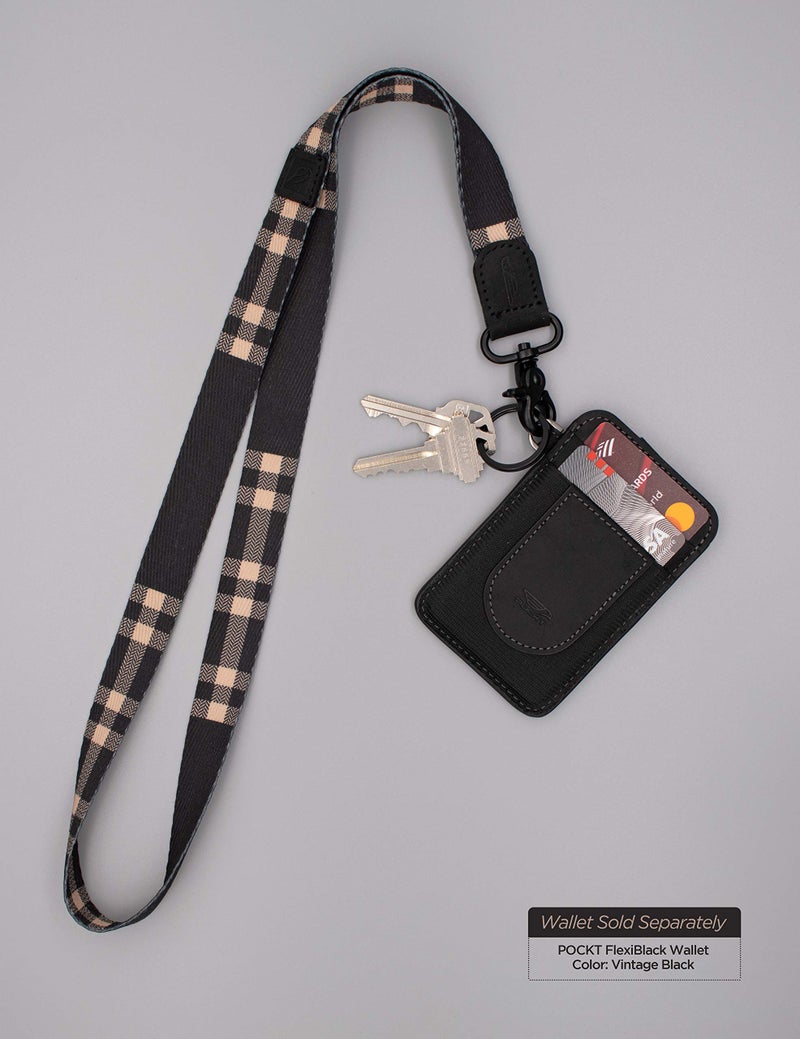 POCKT Neck Lanyard Key Chain Holder for Men and Women - Cool, Wallets and ID Badge Holders | Plaid - Image 5