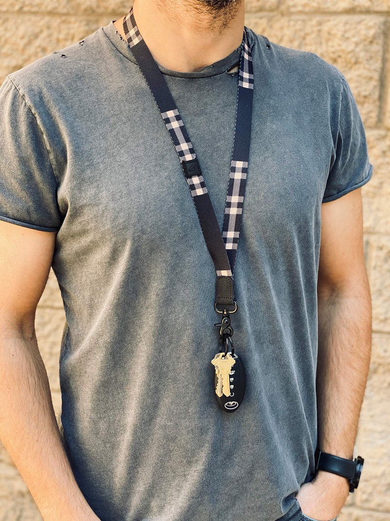 POCKT Neck Lanyard Key Chain Holder for Men and Women - Cool, Wallets and ID Badge Holders | Plaid - Image 3