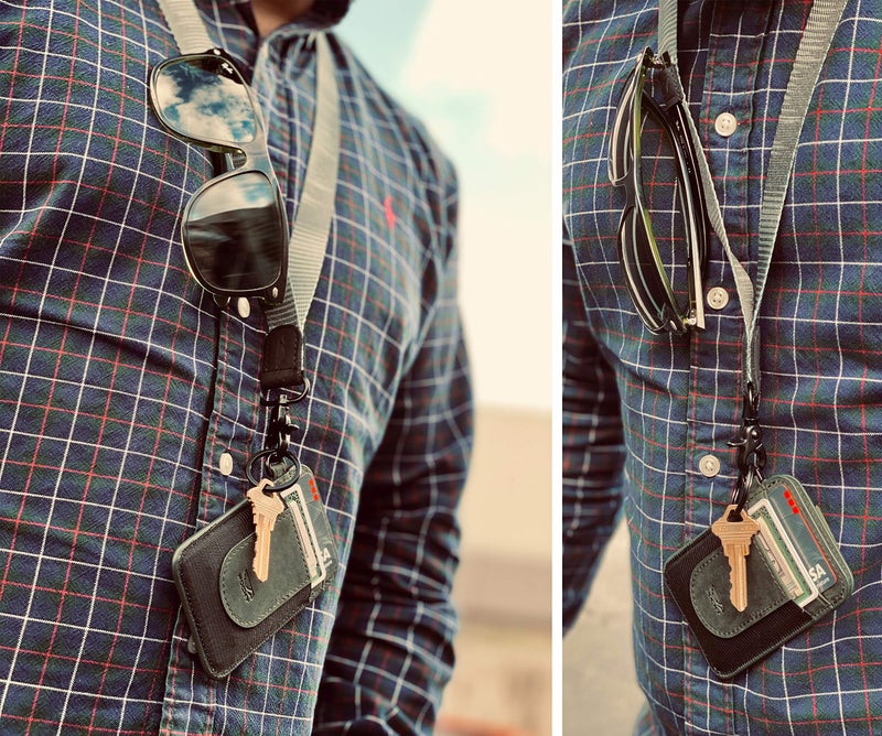 POCKT Neck Lanyard Key Chain Holder for Men and Women - Cool, Wallets and ID Badge Holders | Plaid - Image 4