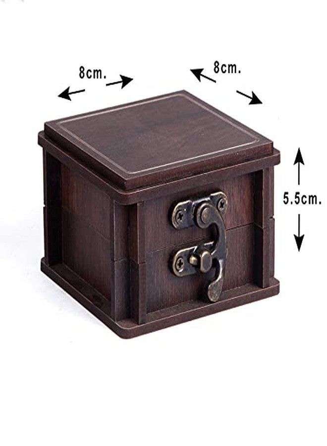 CrazyInk Wooden Jewellery Box for Women and men couole ring | Jewel Organizer Box Hand Carved Carvings,Gift Items (228) - Image 5