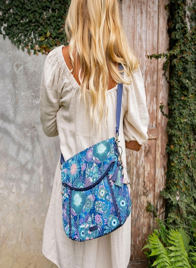 Sakroots Foldover Crossbody Bag in Eco-Twill with Adjustable Strap, Mushroom Spirit Desert Quilted - Image 2