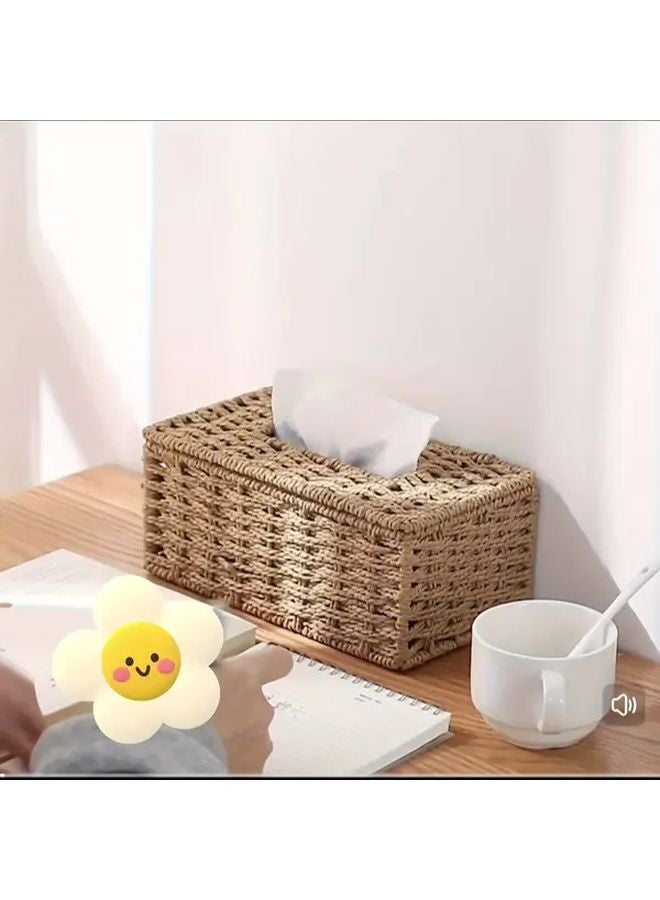 Coffee Color Retro Bohemian Style Tissue Box for Home Office or Car Use - Image 2
