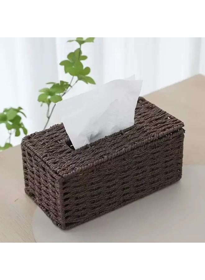 Coffee Color Retro Bohemian Style Tissue Box for Home Office or Car Use - Image 3