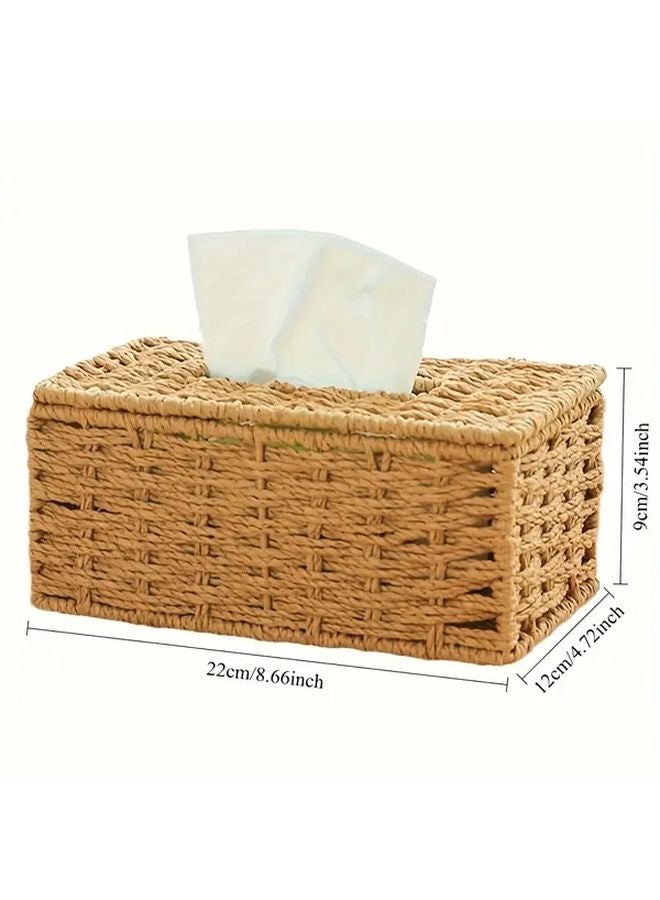 Coffee Color Retro Bohemian Style Tissue Box for Home Office or Car Use - Image 4