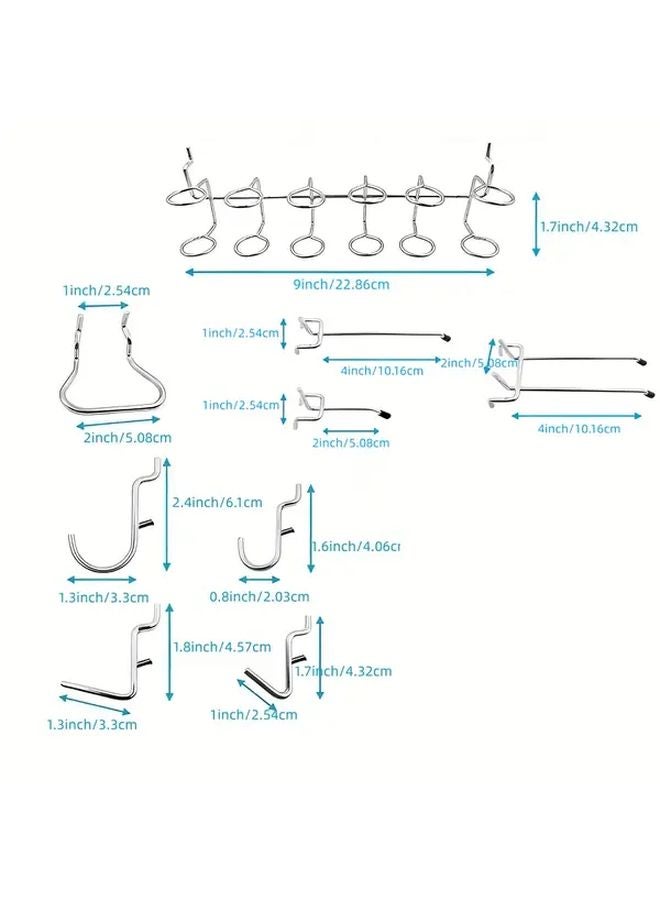 53pcs Pegboard Hooks For 1 Inch Hole Spacing Garage Storage Wall Organizers Craft Rooms - Image 4
