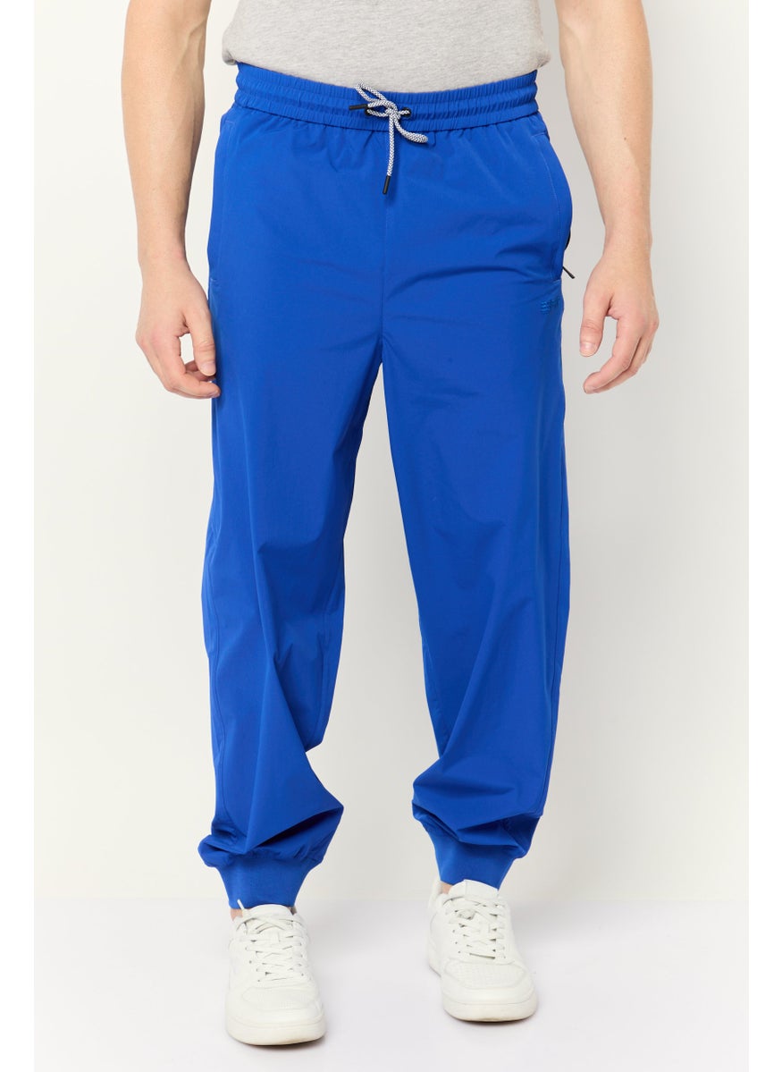 ESPRIT Men Regular Fit Solid Jogger Pants, Blue  - Image 1