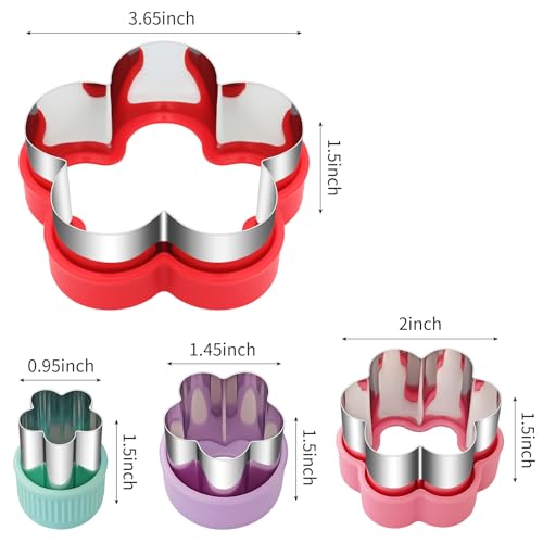 ALL-TOP ALLTOP Flower Cookie Cutter Set 4 Different Sizes of Scalloped Stainless Steel Biscuit Cutters for Baking Donut English Muffin and More - Image 3