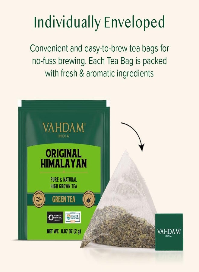 VAHDAM, Himalayan Green Tea (30 Count) High Grown, Non GMO, Gluten Free, Med Caffeine | Earthy & Smooth | Resealable & Individually Wrapped | Plant-Based Pyramid Tea Bags - Image 3