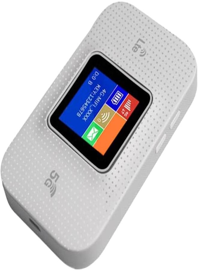 SUKILO 4G LTE MiFi Portable WiFi Router, 3000mAh Battery, Color Display, SIM Card Slot, 150Mbps Mobile Hotspot Supports 10 Users, Multi-Language, Secure 4G Router with LED Screen – White  - Image 3