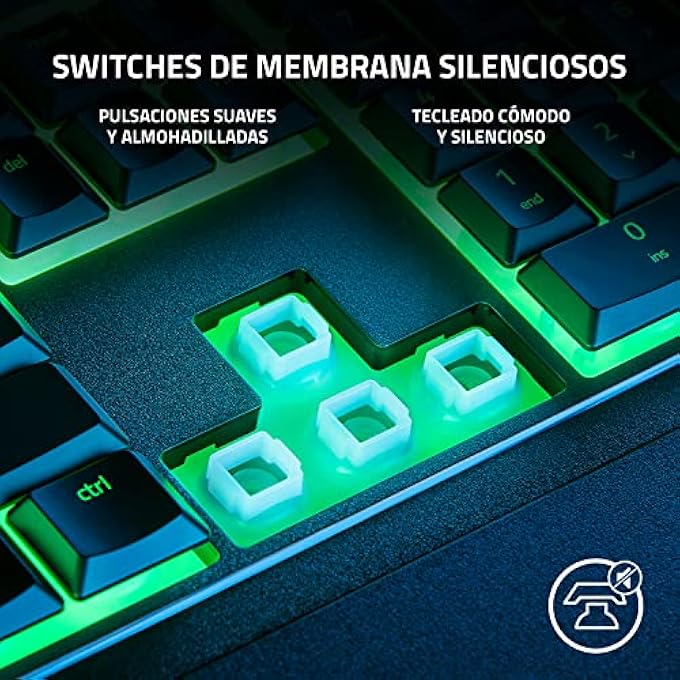 rayihni ORNATA V3 X LOW PROFILE MEMBRANE KEYBOARD WITH CHROMA RGB (HYBRID MEMBRANE SWITCH, ERGONOMIC WRIST REST) ES LAYOUT | BLACK - Image 3