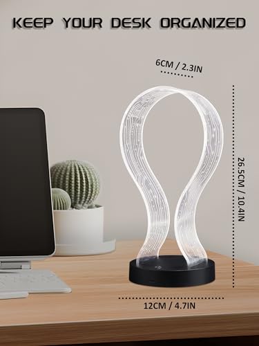CoolGift Mart Light Up Headphone Stand with 16 Color Lights PCB Pattern Acrylic Headset Stand with 1 USB and 1 TypeC Charging Ports Gifts for Gamers Men Boy Father Dad and DJ Music Lovers - Image 3