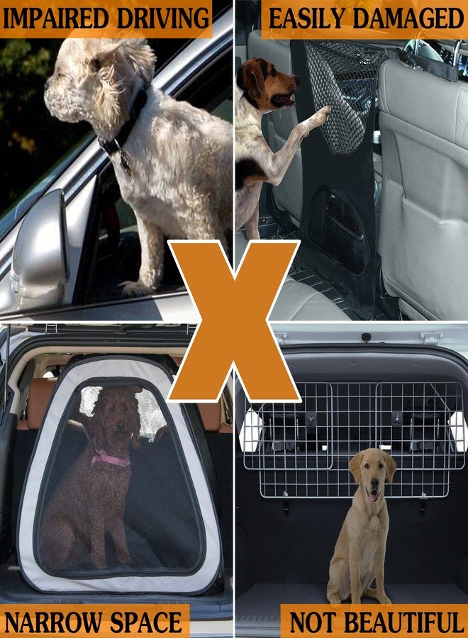 EVFITUS for Tesla Model Y Dog Barrier Adjustable Large Pet Protective Barrier Anti-bite Heavy-Duty Metal Stainless Steel for Dog Travel Accessories 2021 2022 2023 2024 - Image 2