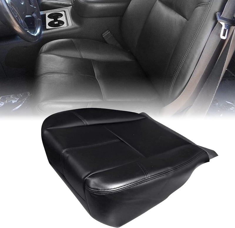 Priprilod Black Leather Driver or Passenger Side Bottom Seat Cover for Chevy Silverado, Sierra, Tahoe, Suburban, Avalanche, Yukon (2007-2014) - Image 3