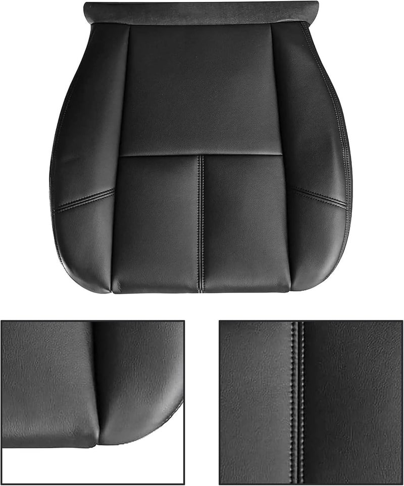 Priprilod Black Leather Driver or Passenger Side Bottom Seat Cover for Chevy Silverado, Sierra, Tahoe, Suburban, Avalanche, Yukon (2007-2014) - Image 2