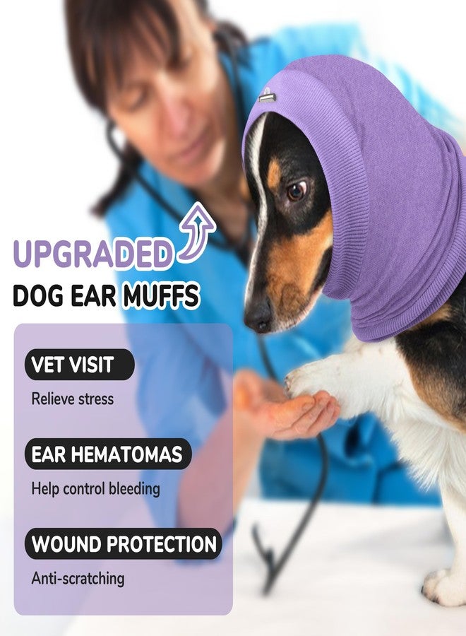 بوماي بوريتي هودي مهدئ للكلاب من بوميبوريتي، غطاء أذن قابل للتعديل لتخفيف القلق، عصابة رأس ناعمة للكلاب المصابة بأورام دموية، حماية أذن الحيوانات الأليفة من العواصف الرعدية، هودي مريح للألعاب النارية والعواصف الرعدية، مقاس كبير، بنفسجي - Image 2