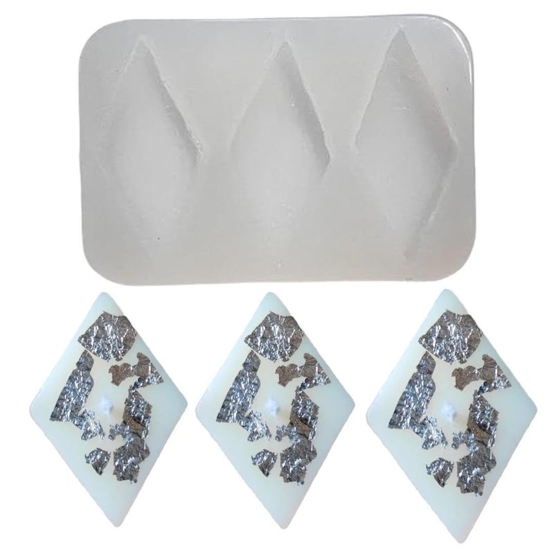 KROKIO® - Kajukatli Silicone Moulds for Candle Making Molds 3 Cavity Kaju Katli Mould Mithai Sweet Resin Art Craft Chocolate Cake Wax Mold DIY - Image 2