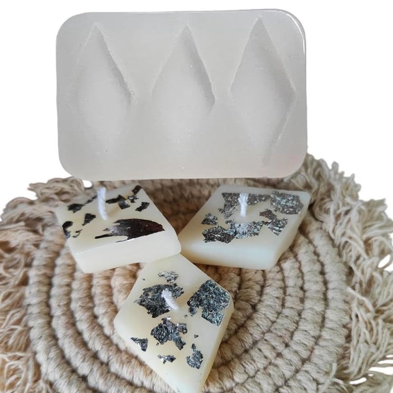 KROKIO® - Kajukatli Silicone Moulds for Candle Making Molds 3 Cavity Kaju Katli Mould Mithai Sweet Resin Art Craft Chocolate Cake Wax Mold DIY - Image 1