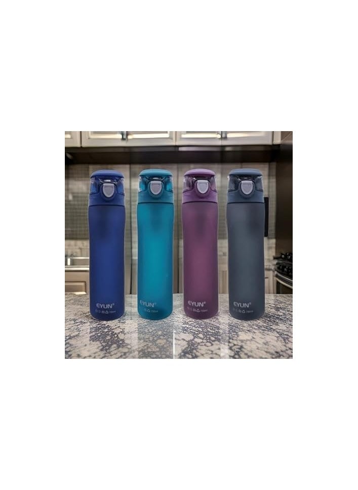 Generic - 750ml Acrylic Sports Water Bottle with Ring Handle – Durable, Portable, and Leak-Proof Hydration-Grey - Image 1